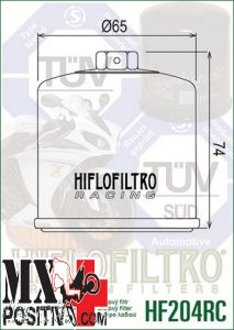 OIL FILTER TRIUMPH 675 STREET TRIPLE 2008-2017 HIFLO HF204RC RACING RACING