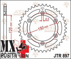 CORONA ACCIAIO KTM 150 SX 2009-2022 JT JTR897.44 44 DENTI PASSO 520
