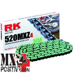 CATENA KTM SX 250 2001-2023 RK EXCEL RK520MXZ4120V PASSO 520 120 MAGLIE VERDE / GREEN