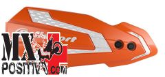 HANDGUARDS UNIVERSAL SHIELD KTM 125 SX 2014-2023 POLISPORT P8308200003 MX FLOW ARANCIONE KTM/BIANCO