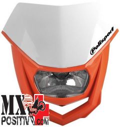 PORTA FARO UNIVERSALE HALO KTM 250 XCF-W 2007-2023 POLISPORT P8657400038 HALO BIANCO/ARANCIONE 445