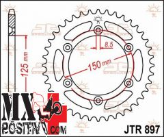 CORONA ACCIAIO KTM 250 EXC F 2007-2023 JT JTR897.48 48 DENTI PASSO 520 NERA