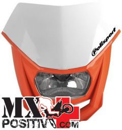 PORTA FARO UNIVERSALE HALO KTM 500 EXC-F 2017-2023 POLISPORT P8657400038 HALO BIANCO/ARANCIONE 375