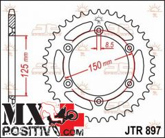 CORONA ACCIAIO KTM 250 SX 1993-2023 JT JTR897.44 44 DENTI PASSO 520