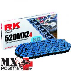CATENA KTM SX 125 2001-2023 RK EXCEL RK520MXZ4120B PASSO 520 120 MAGLIE BLU / BLUE