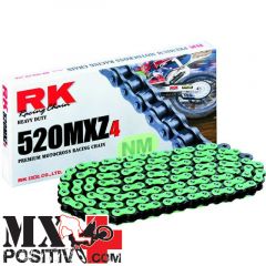 CATENA KTM EXC 300 2001-2023 RK EXCEL RK520MXZ4120V PASSO 520 120 MAGLIE VERDE / GREEN
