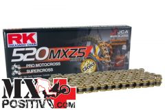CATENA KTM SX 125 2001-2023 RK EXCEL RK520KXZ120G PASSO 520 120 MAGLIE ORO